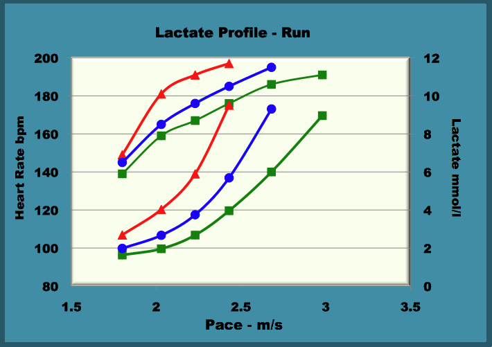 beginner female triathlete lactate curve running